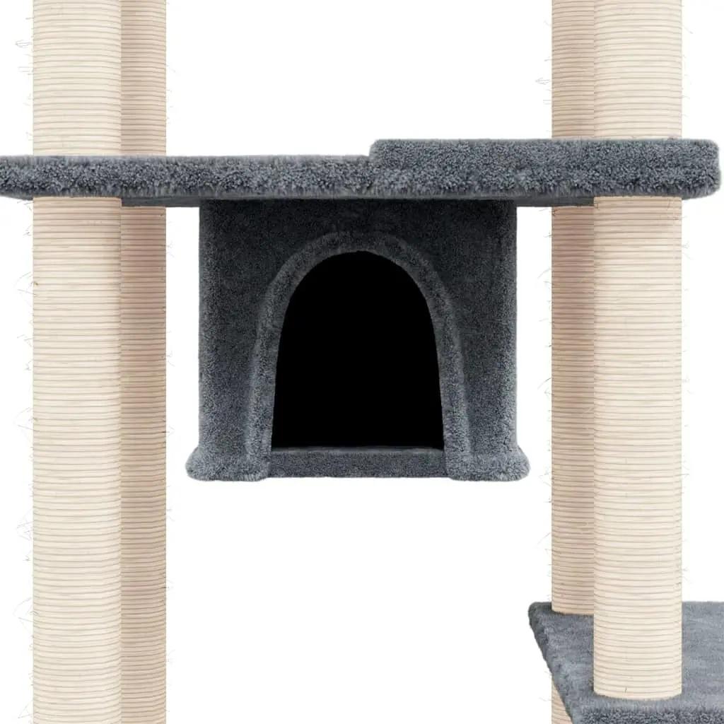 Kattenmeubel met sisal krabpalen 176 cm donkergrijs (6)