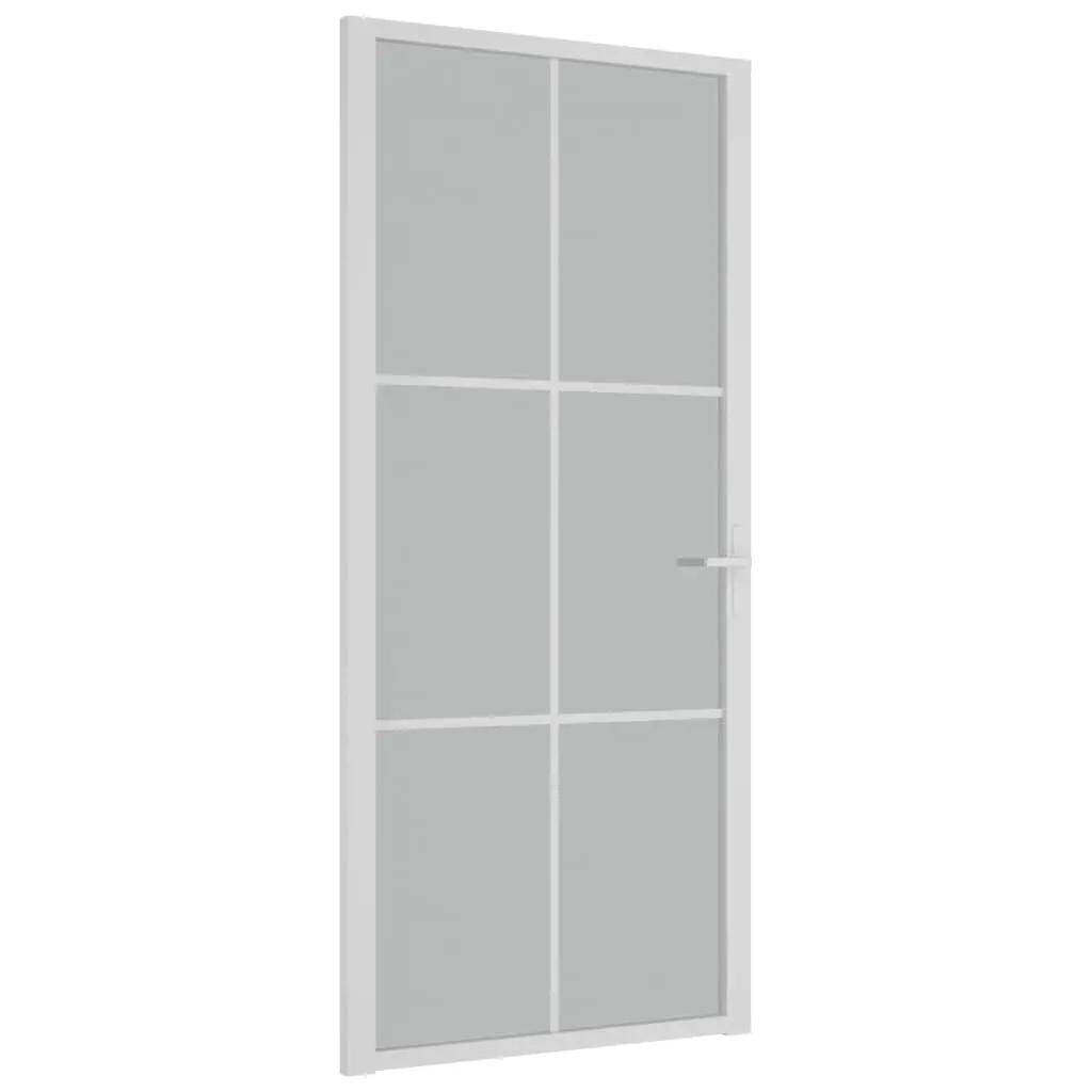 Binnendeur 93x201,5 cm matglas en aluminium wit (2)