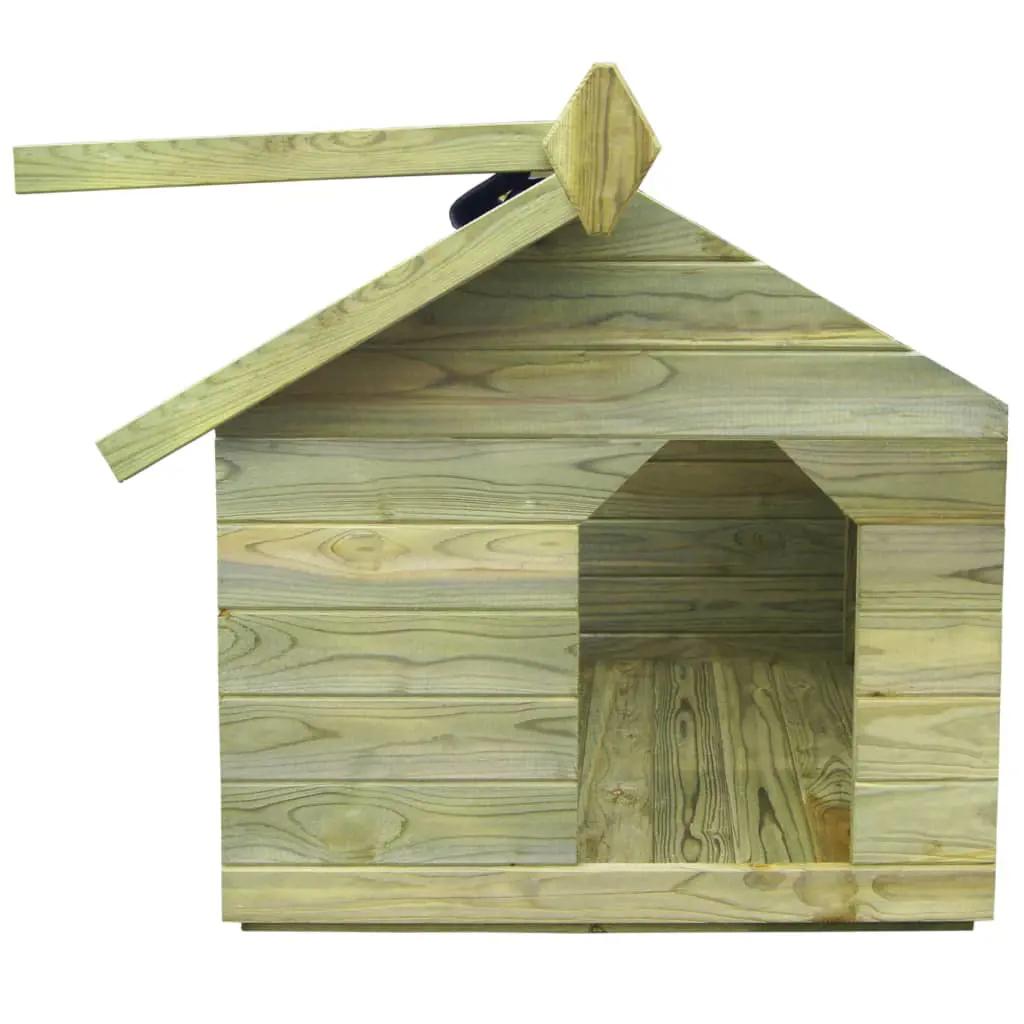 Hondenhok voor tuin met opklapbaar dak geïmpregneerd grenenhout (4)