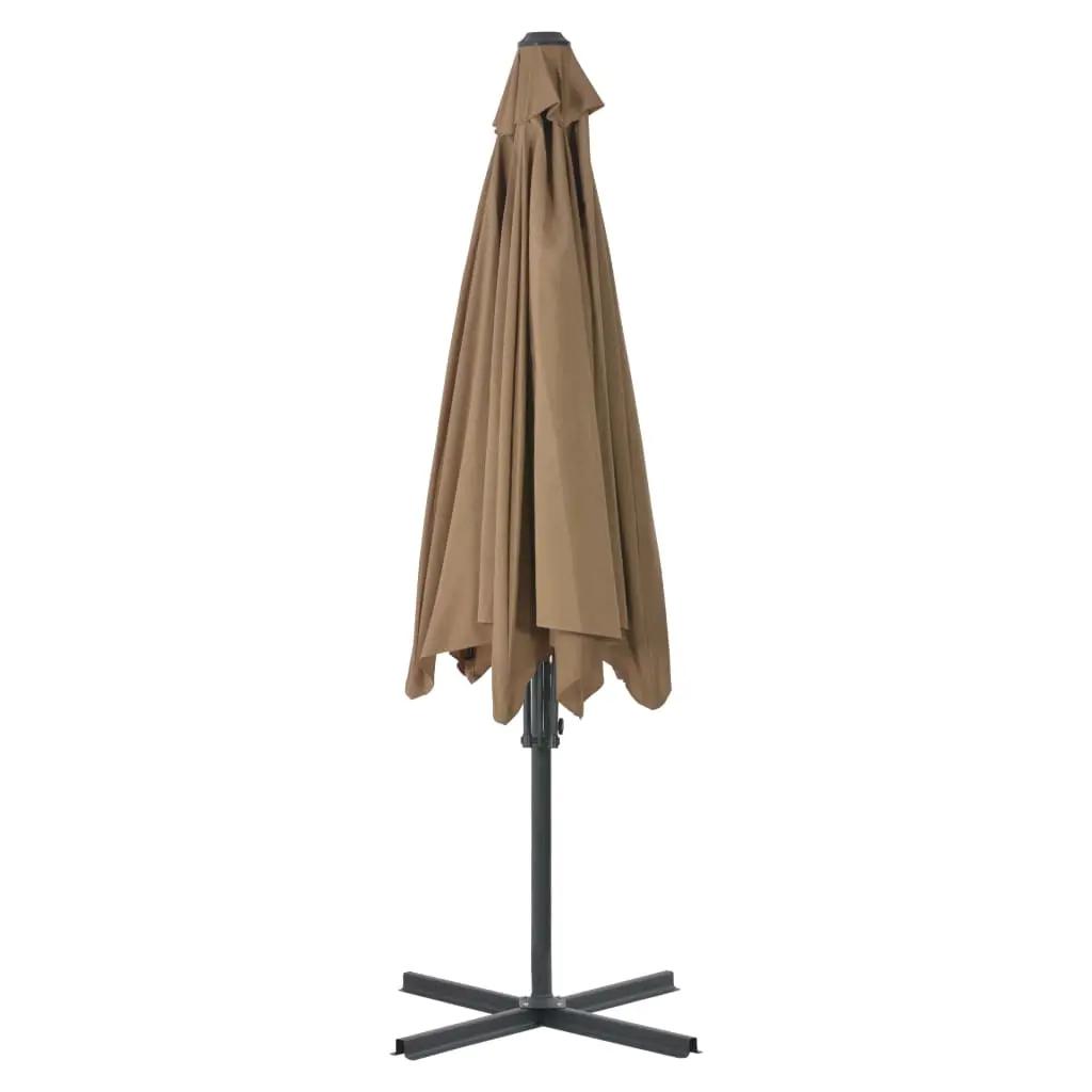 Parasol met stalen paal 300 cm taupe (4)