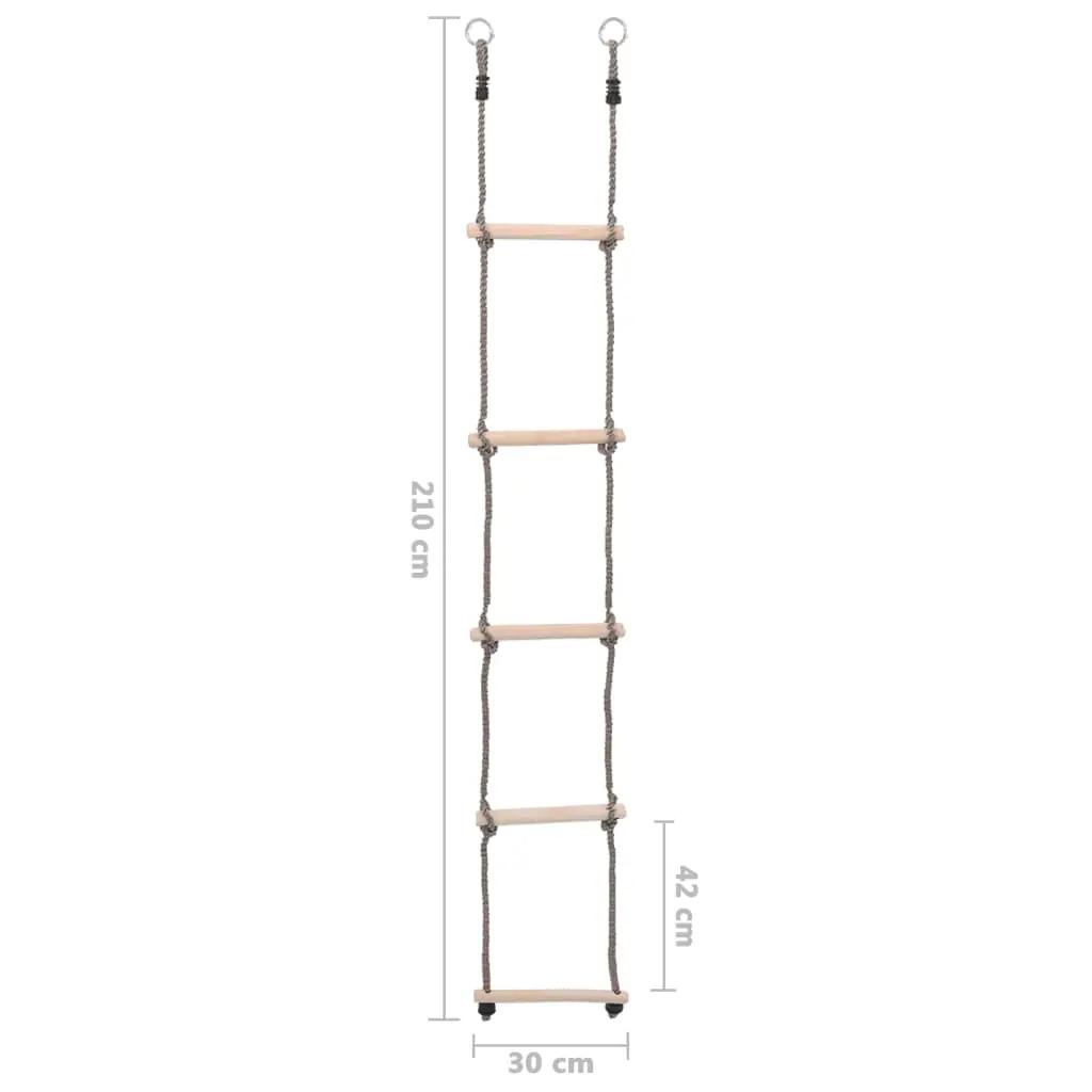 Ladder met 5 sporten 210 cm massief grenenhout (5)