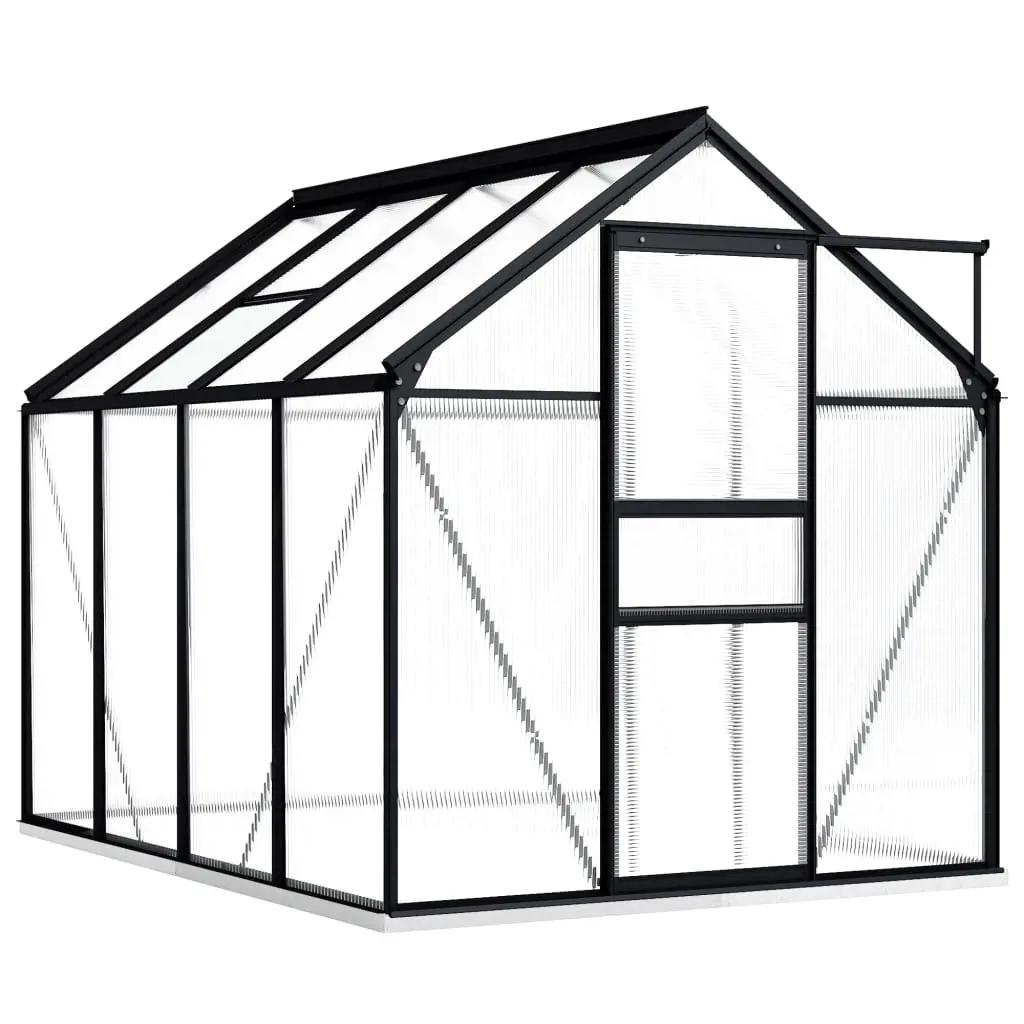 Tuinkas met basisframe 4,75 m² aluminium antracietkleurig (1)