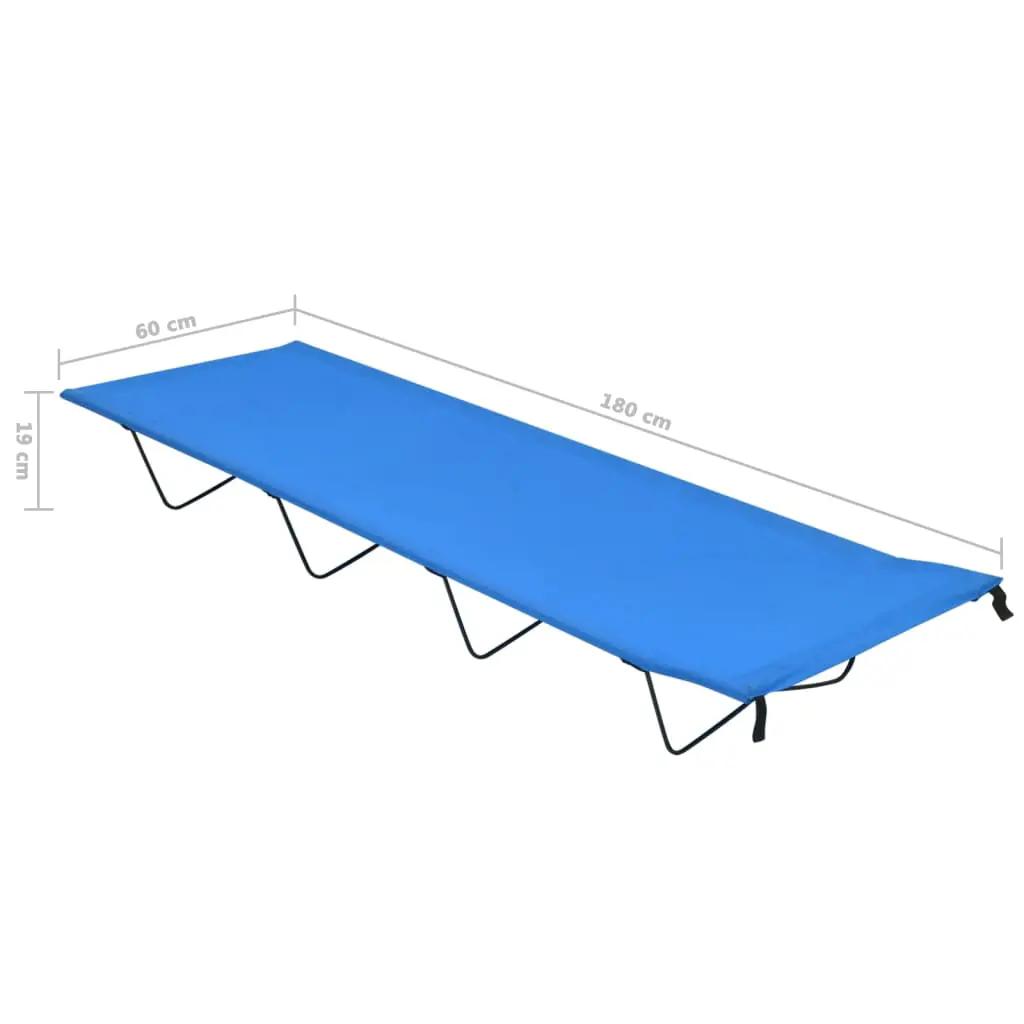 Campingbed 180x60x19 cm oxford stof en staal blauw (6)