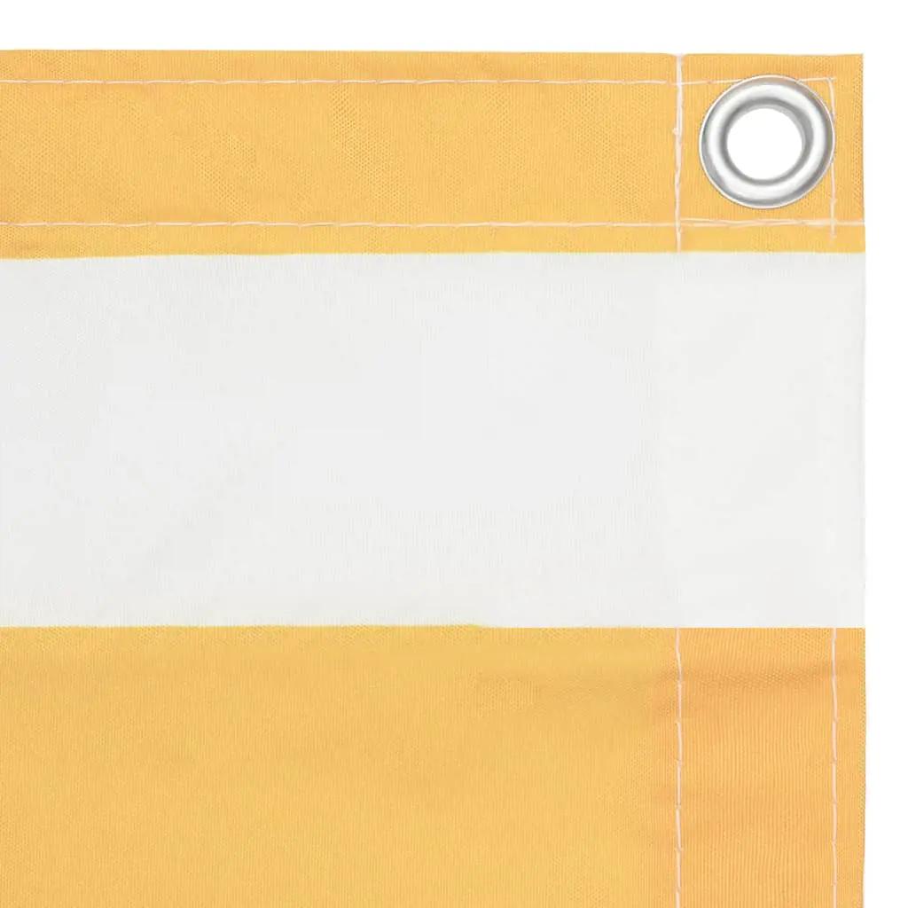 Balkonscherm 90x400 cm oxford stof wit en geel (2)
