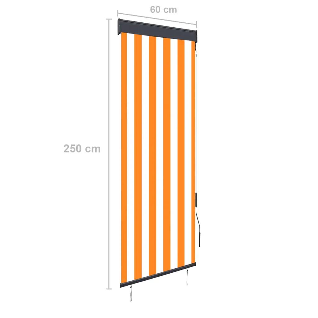 Rolgordijn voor buiten 60x250 cm wit en oranje (8)