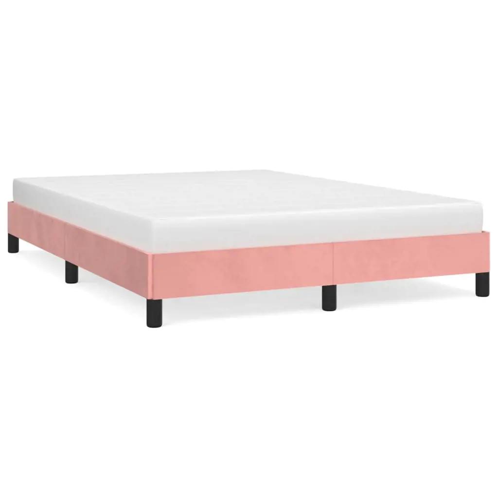 Bedframe fluweel roze 140x200 cm (2)
