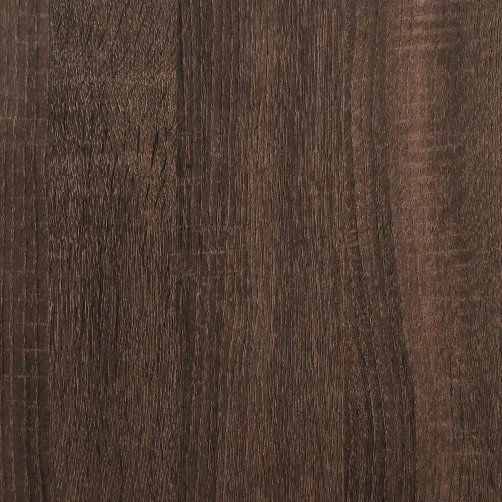 Kast met wieltjes 60x22x79 bewerkt hout bruin eikenkleurig (9)