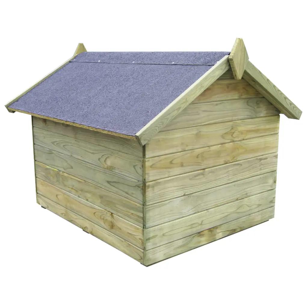 Hondenhok voor tuin met opklapbaar dak geïmpregneerd grenenhout (3)
