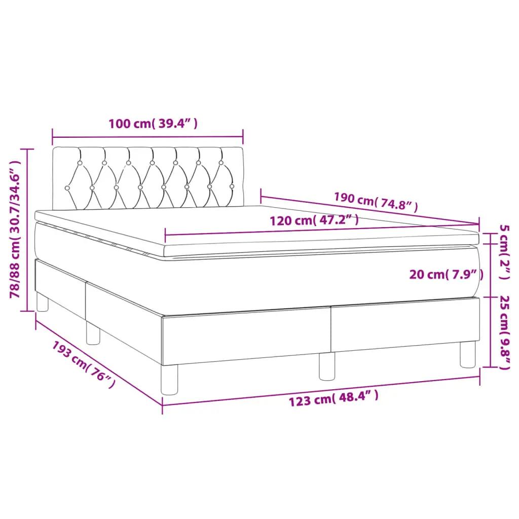 Boxspring met matras en LED stof donkergrijs 120x190 cm (11)