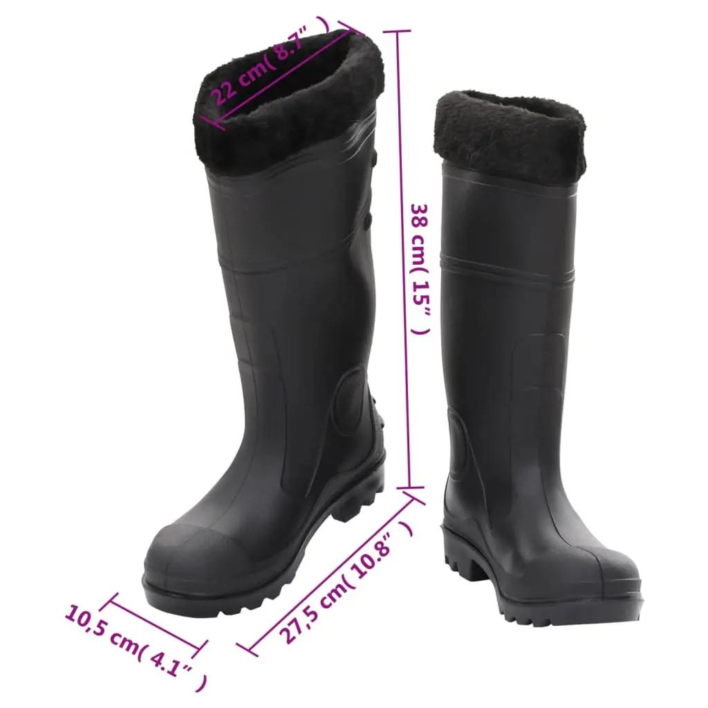 Regenlaarzen met verwijderbare sokken maat 40 PVC zwart (9)