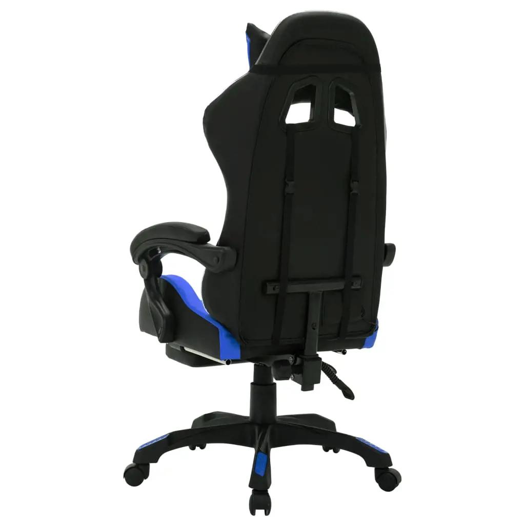 Racestoel met RGB LED-verlichting kunstleer blauw en zwart (6)