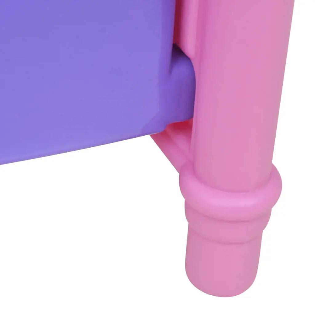 Poppenbed voor kinderen kinderkamer roze + paars (4)