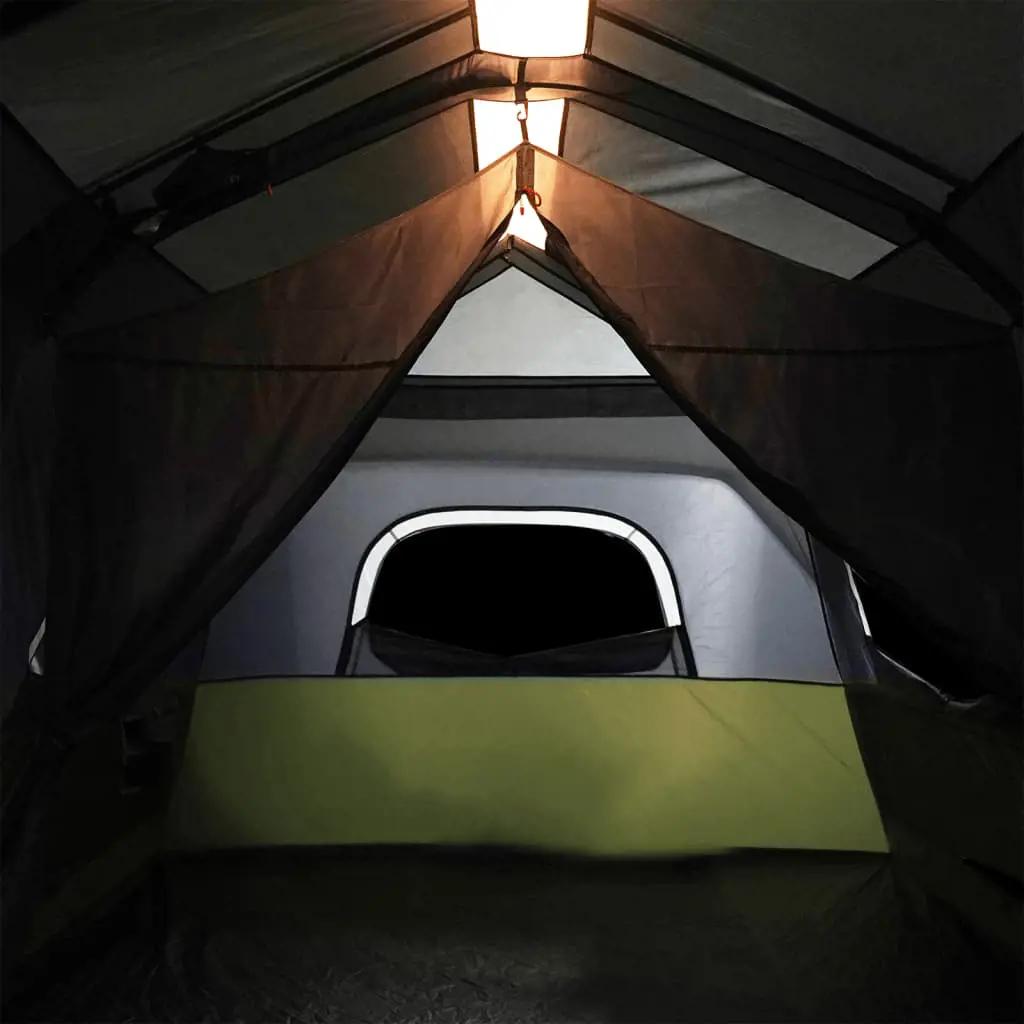 Tent 9-persoons waterdicht met LED lichtgroen (10)