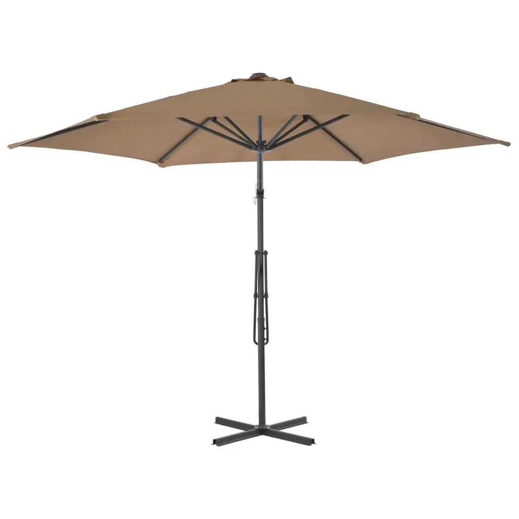 Parasol met stalen paal 300 cm taupe (3)