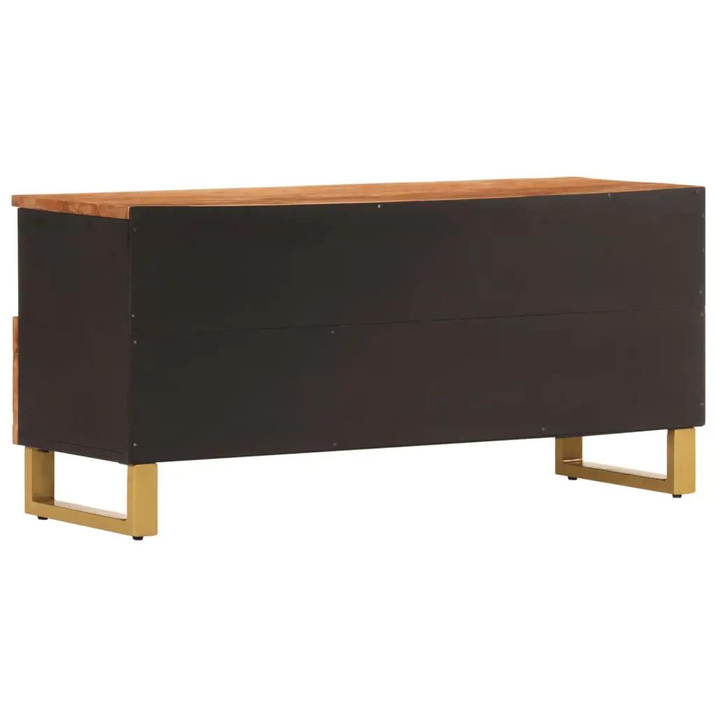 Tv-meubel 100x33,5x46 cm massief mangohout bruin en zwart (6)