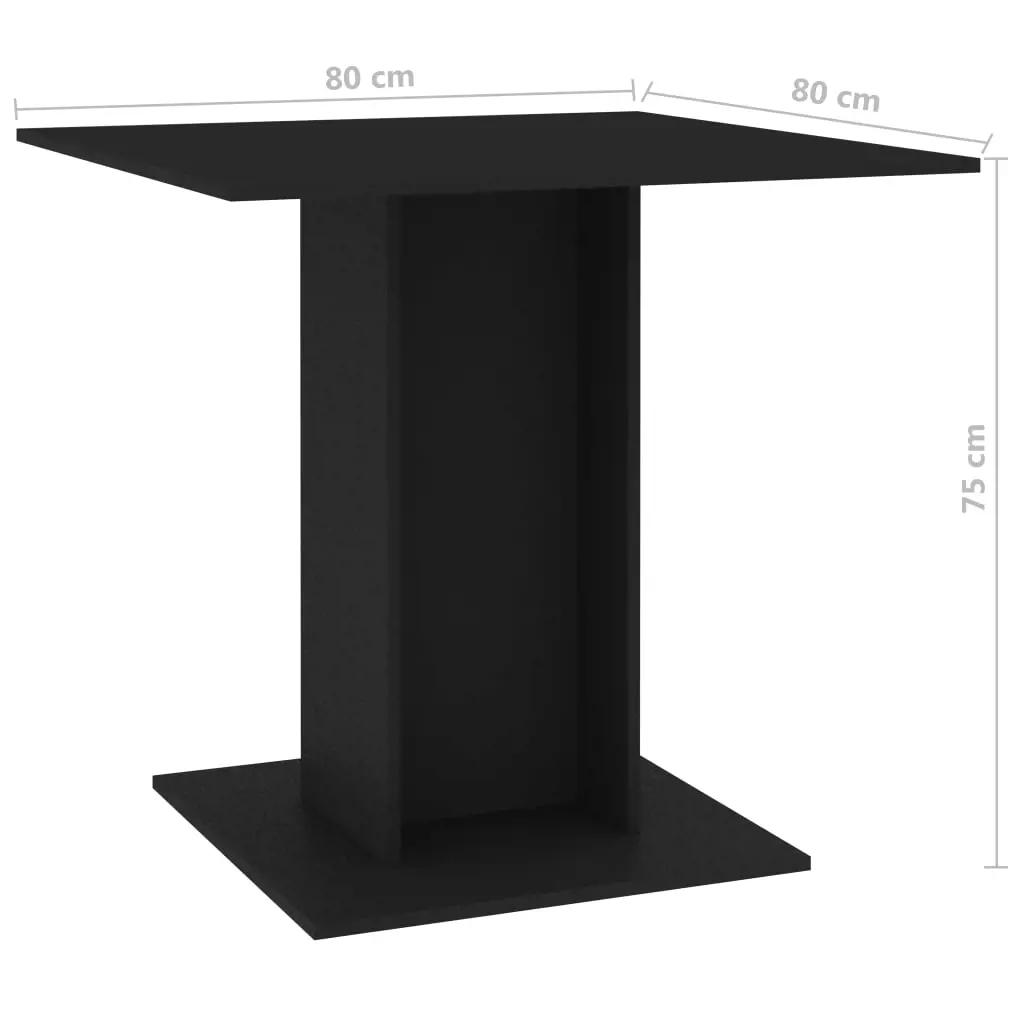 Eettafel 80x80x75 cm bewerkt hout zwart (6)