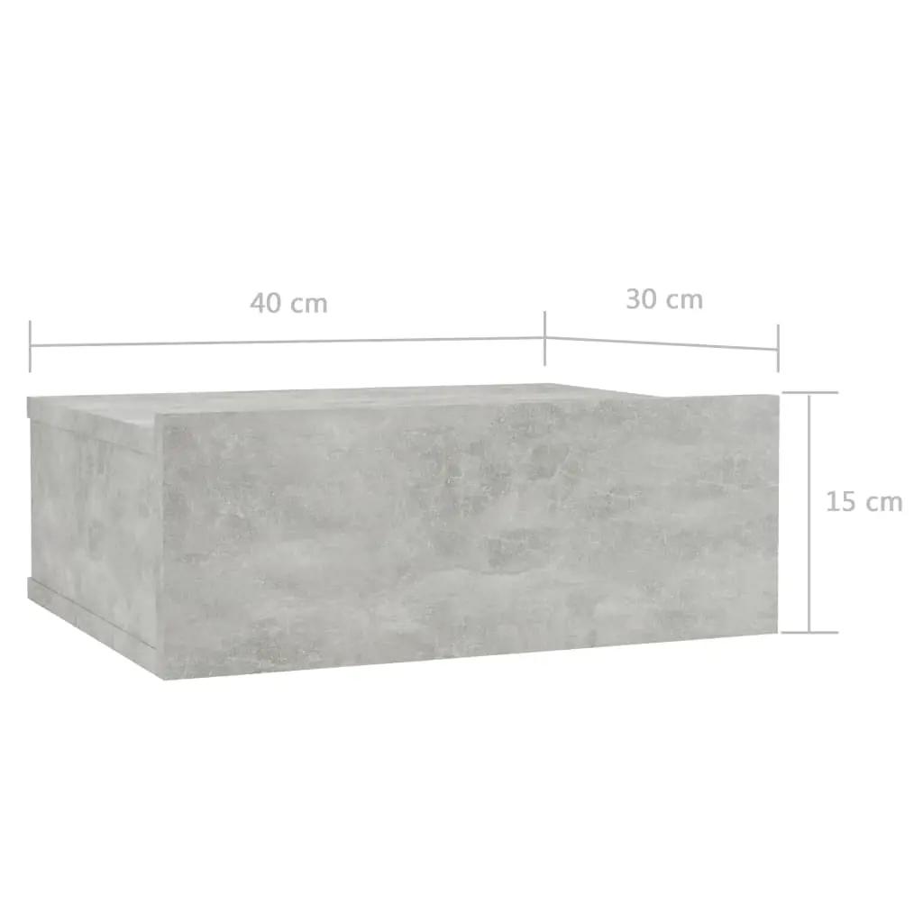 Nachtkastjes 2 st zwevend 40x30x15 cm bewerkt hout betongrijs (7)