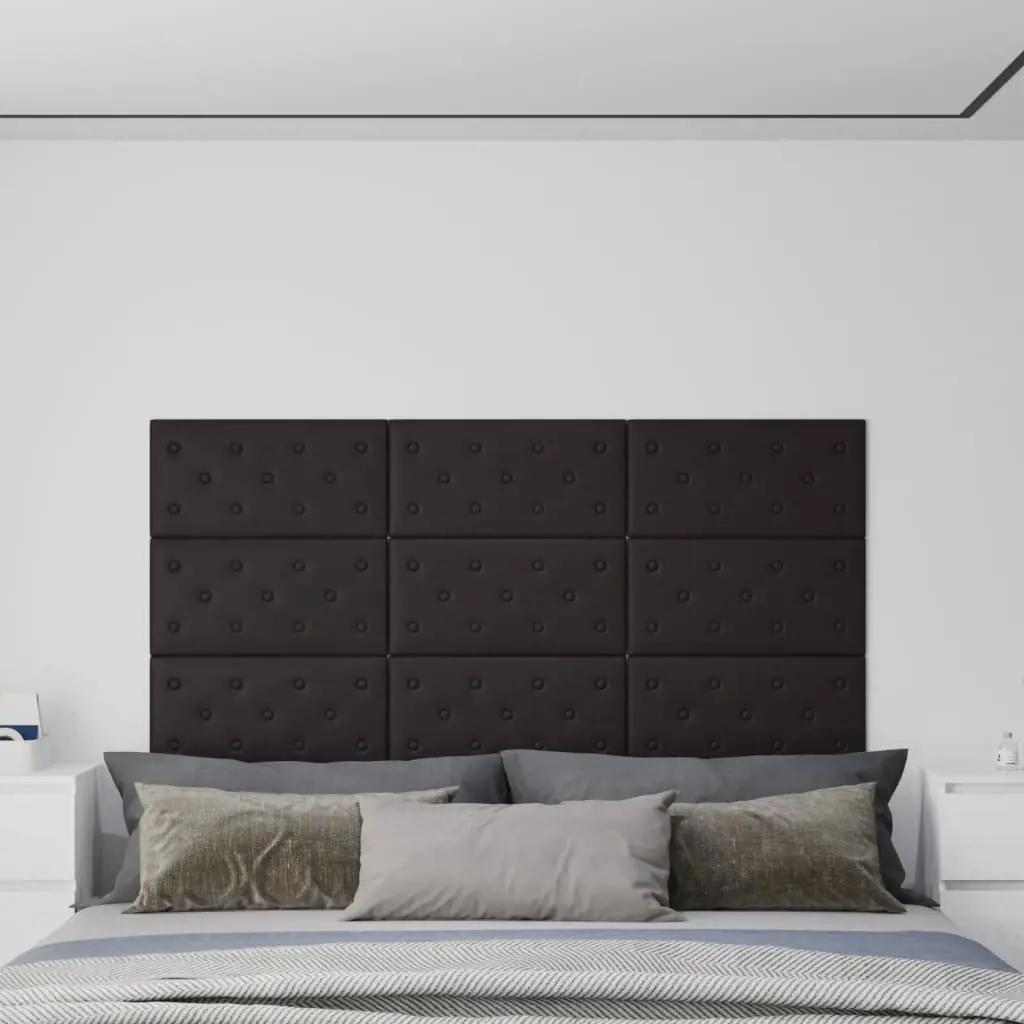 Wandpanelen 12 st 2,16 m² 60x30 cm kunstleer zwart