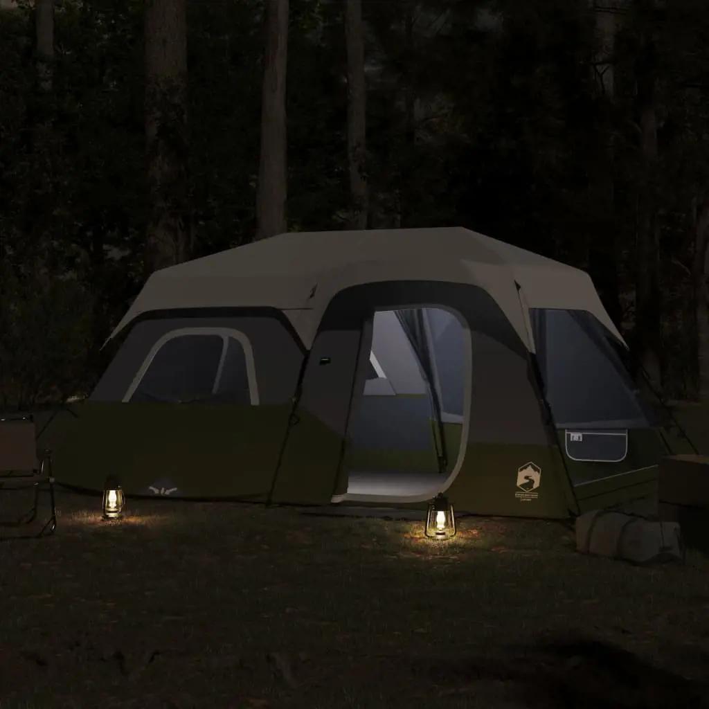 Tent 9-persoons waterdicht met LED lichtgroen (3)