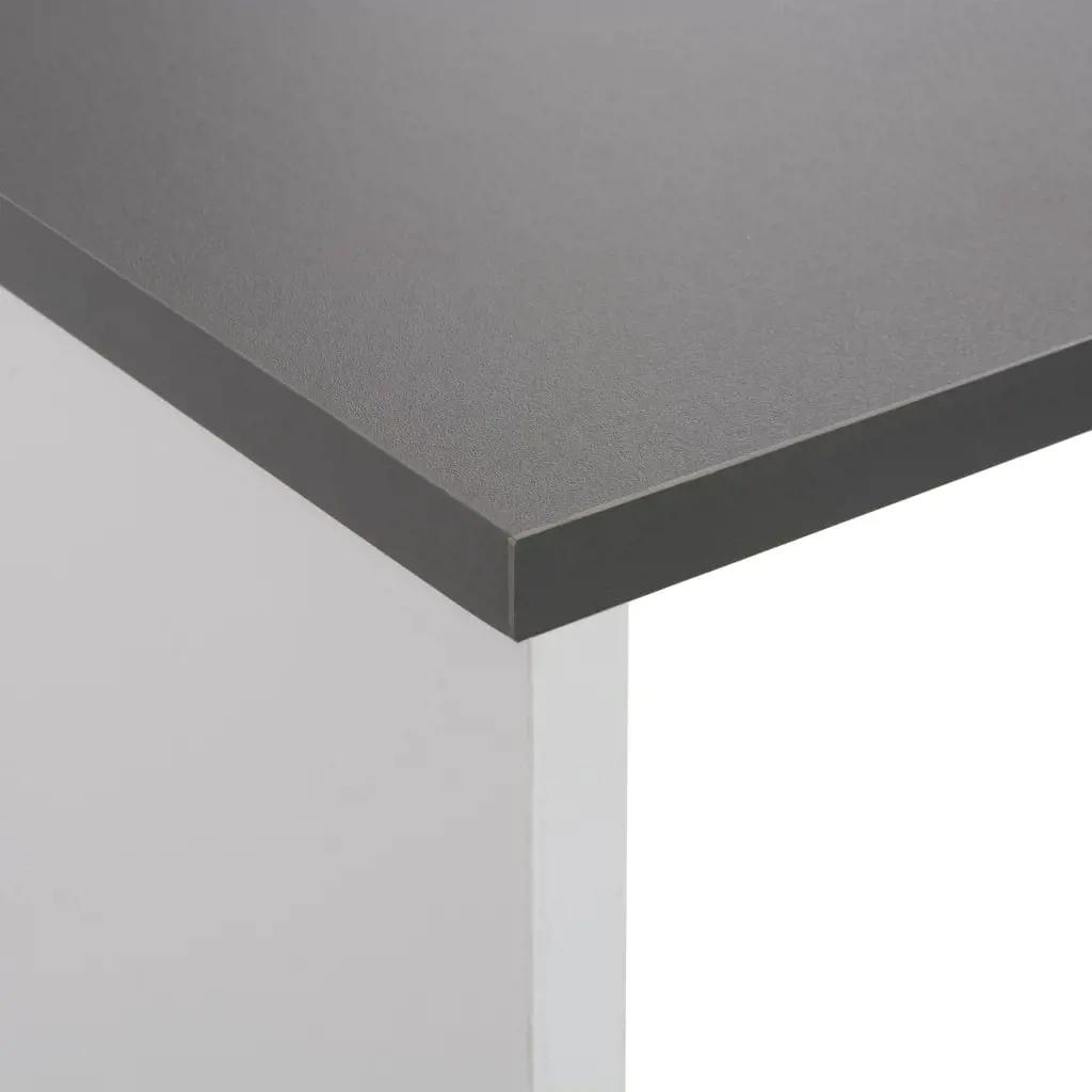 Bartafel met 2 tafelbladen 130x40x120 cm wit en grijs (9)