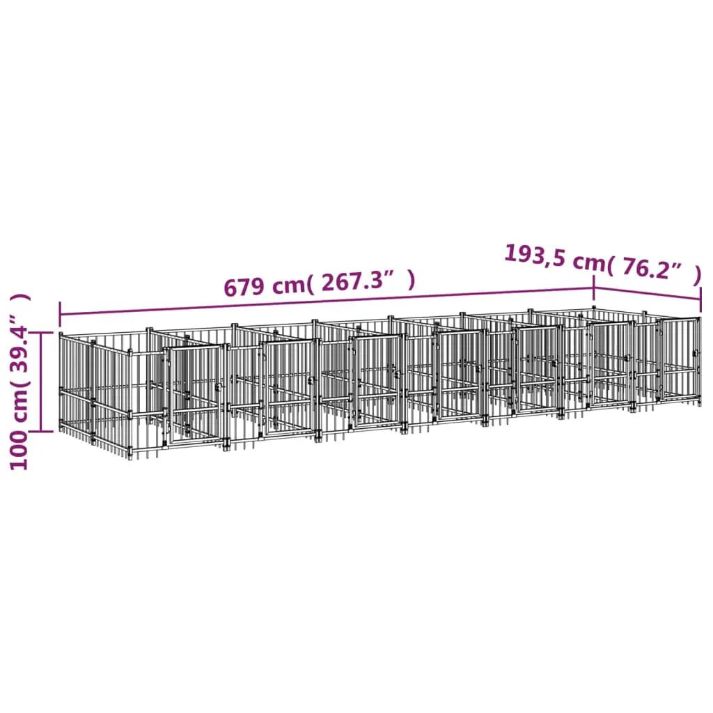 Hondenkennel voor buiten 13,14 m² staal (6)