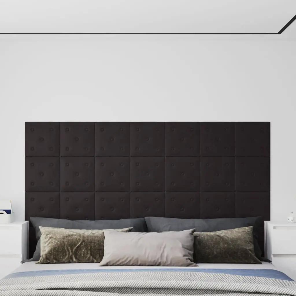 Wandpanelen 12 st 1,08 m² 30x30 cm kunstleer zwart