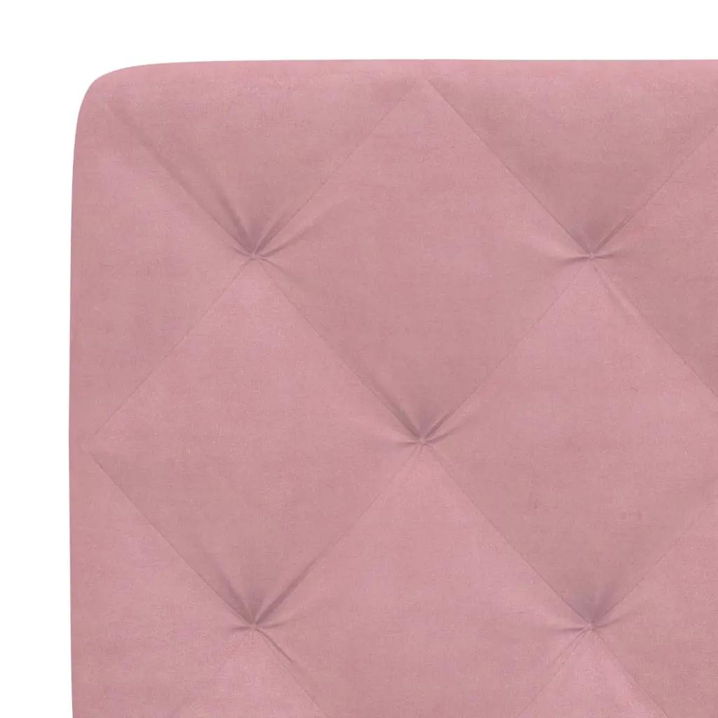 Bedframe met hoofdeinde fluweel roze 80x200 cm (10)