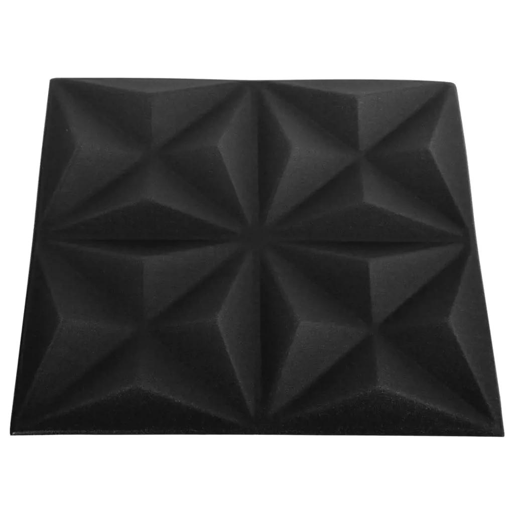 12 st Wandpanelen 3D origami 3 m² 50x50 cm zwart (4)