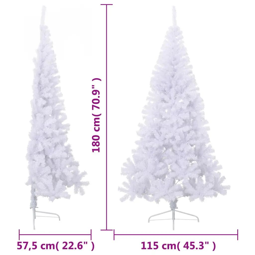 Kunstkerstboom met standaard half 180 cm PVC wit (8)