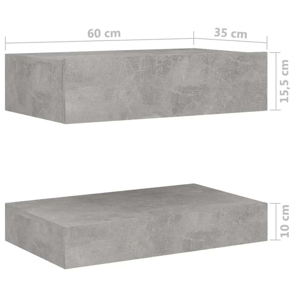 Nachtkastje 60x35 cm spaanplaat betongrijs (11)