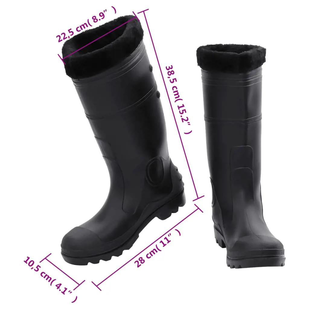 Regenlaarzen met verwijderbare sokken maat 41 PVC zwart (9)