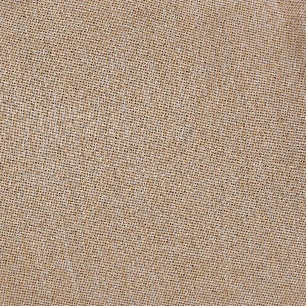 Gordijnen linnen-look verduisterend ogen 2 st 140x175 cm beige (4)