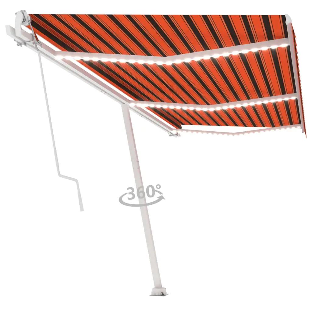 Luifel automatisch met LED windsensor 600x300 cm oranje bruin (3)