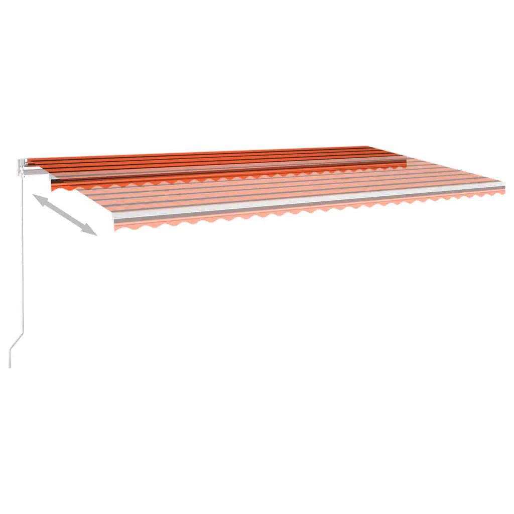 Luifel automatisch met LED en windsensor 6x3 m oranje en bruin (3)