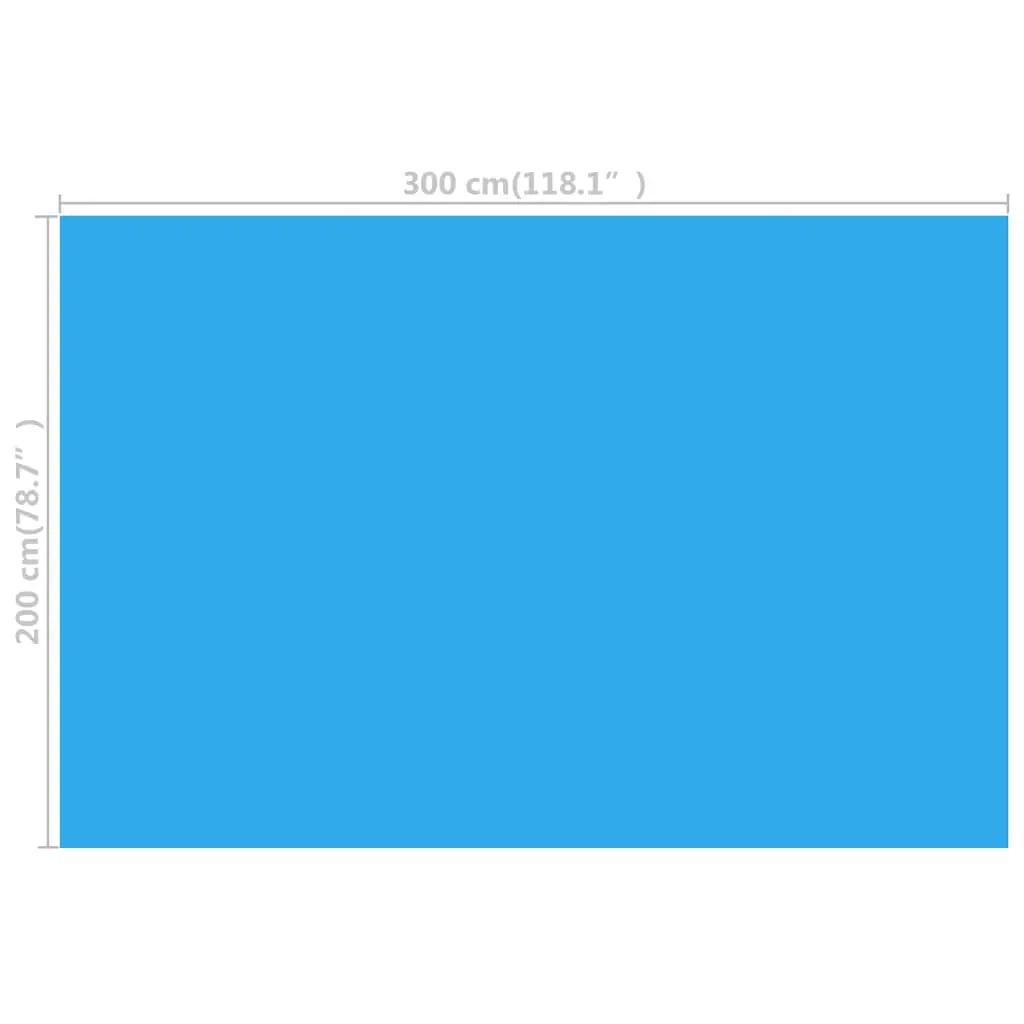 Zwembadzeil rechthoekig 300 x 200 cm PE blauw (3)