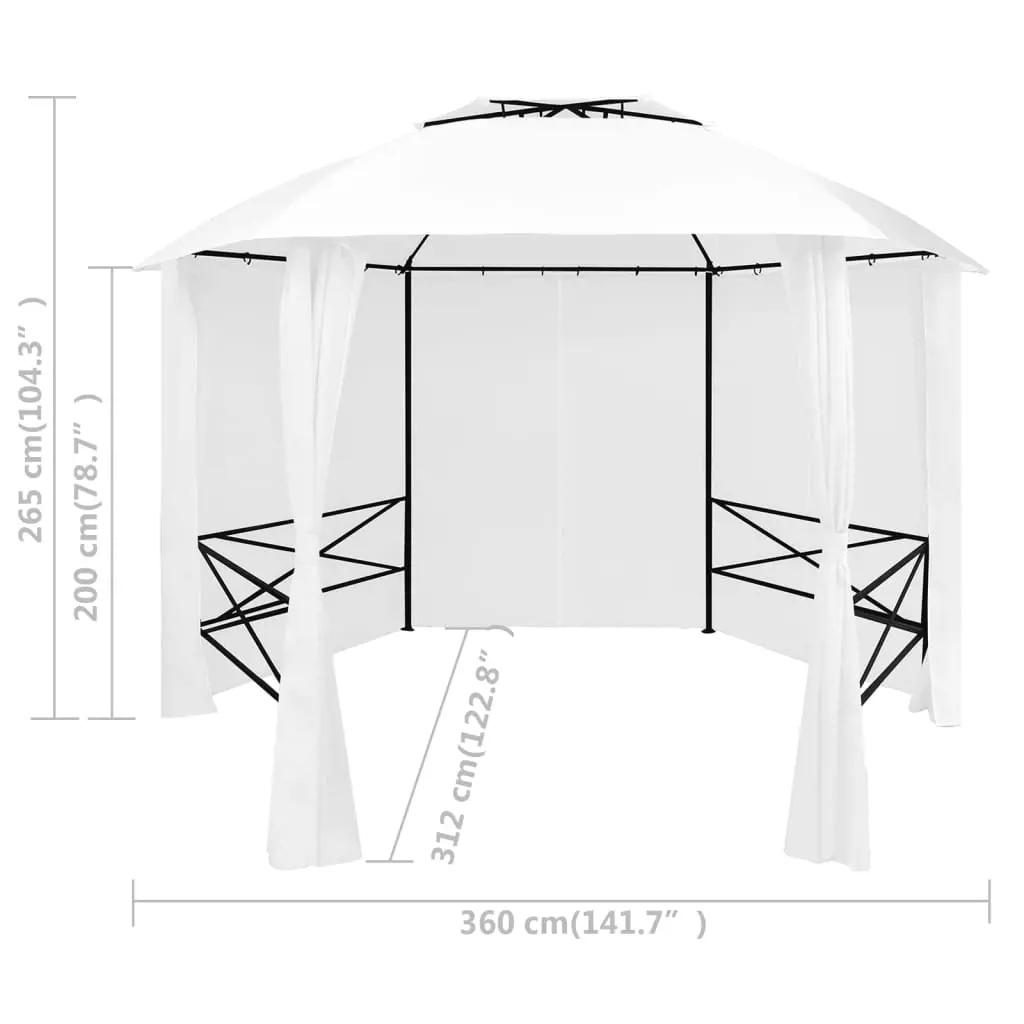 Tuinpaviljoen met gordijnen 180 g/m² 360x312x265 cm wit (8)