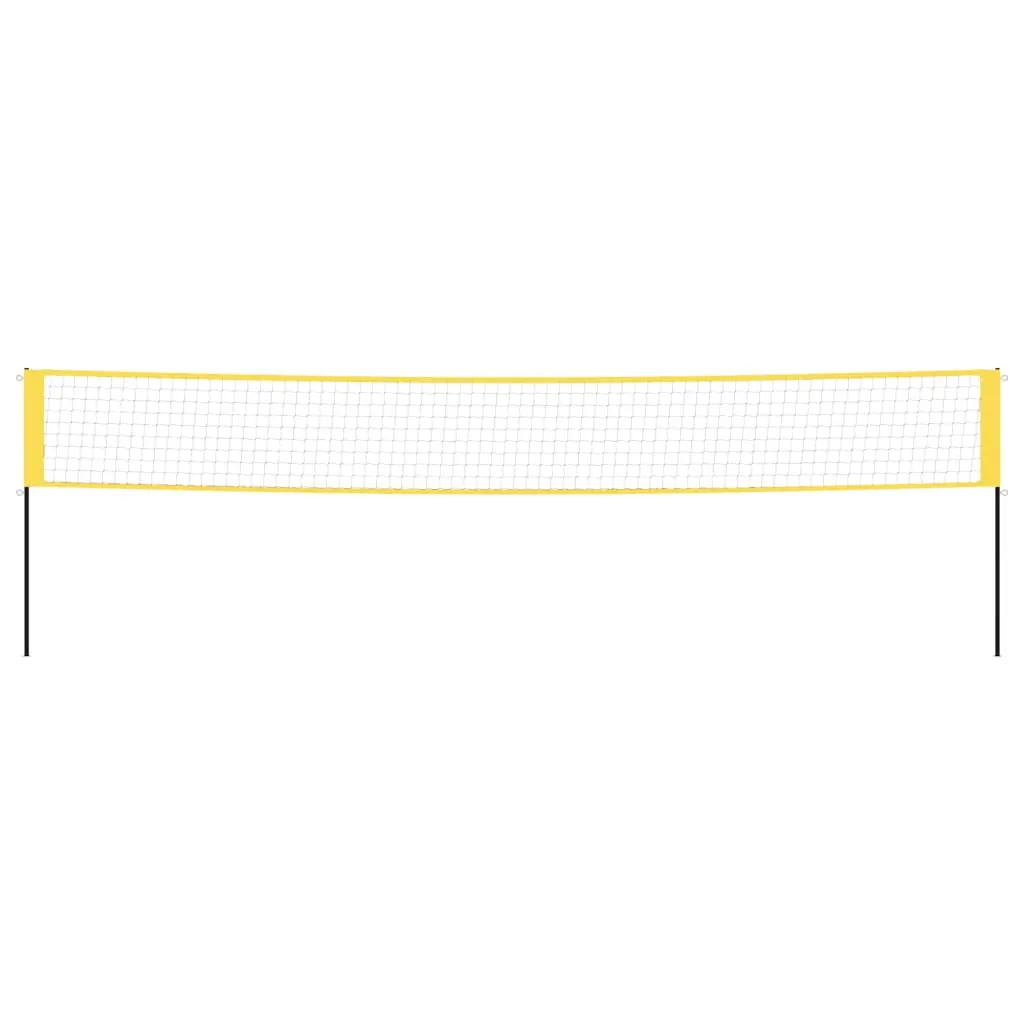 Badmintonnet 600x155 cm PE-stof geel en zwart (3)
