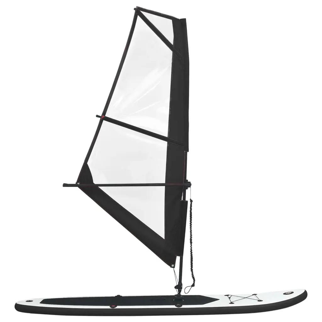 Stand Up Paddleboard opblaasbaar met zeilset zwart en wit (3)