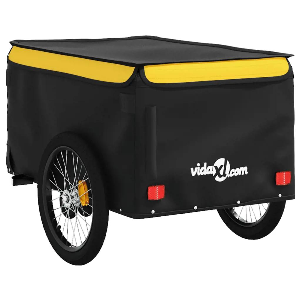 Fietstrailer 45 kg ijzer zwart en geel (8)