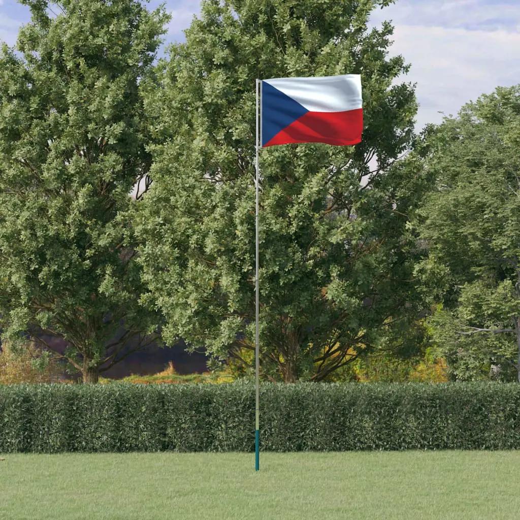 Vlag met vlaggenmast Tsjechië 5,55 m aluminium