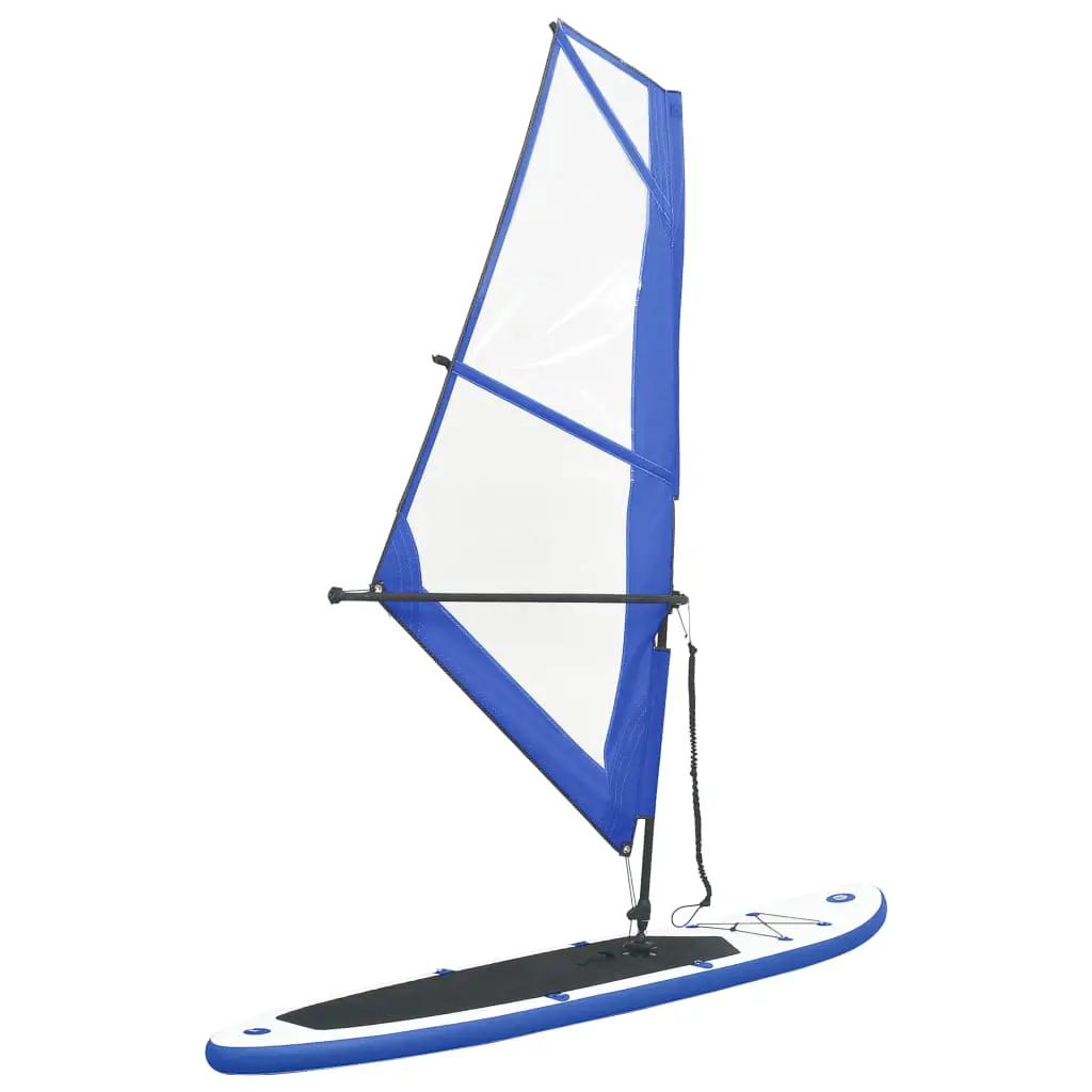 Stand-up paddleboard opblaasbaar met zeilset blauw en wit (1)