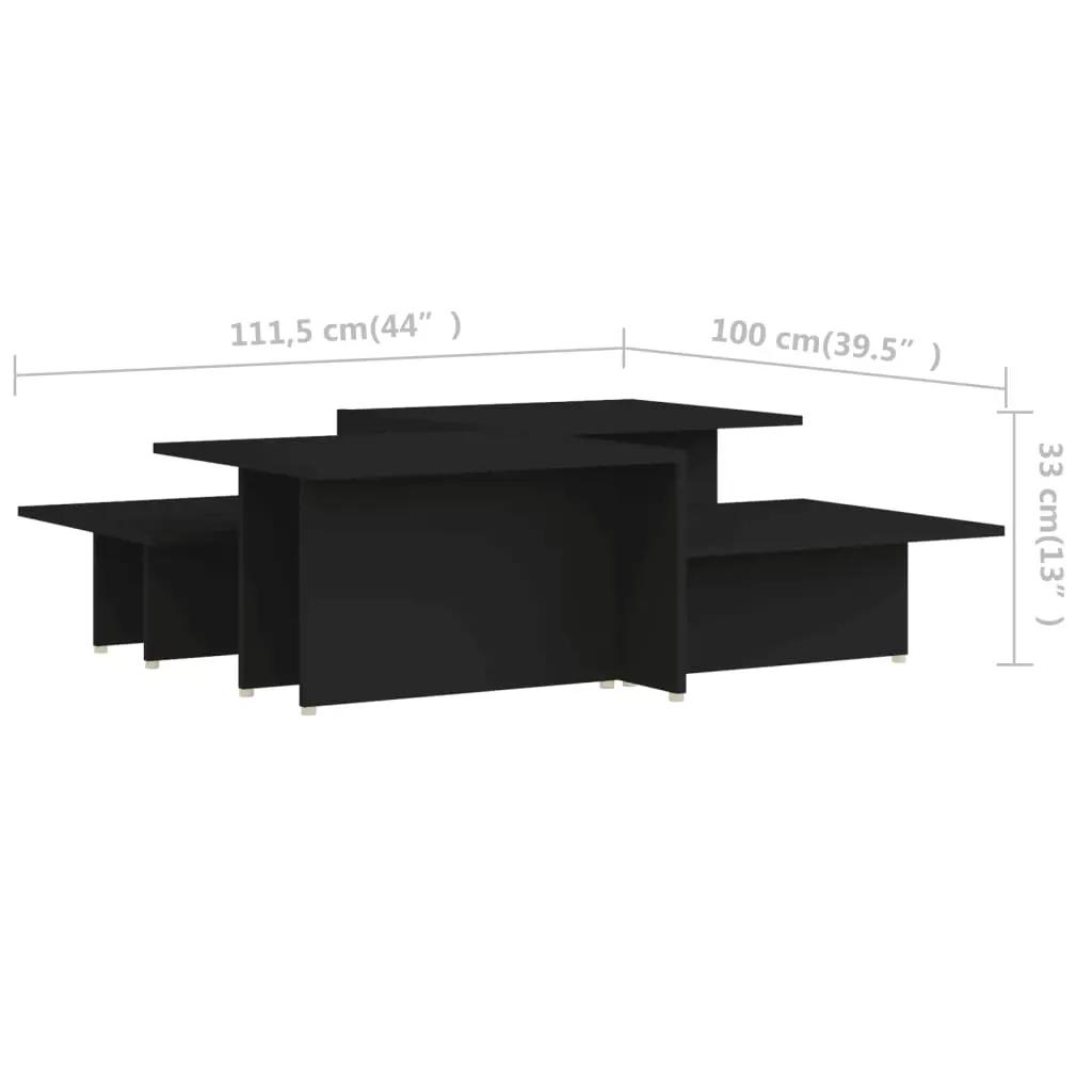 Salontafels 2 st 111,5x50x33 cm bewerkt hout zwart (6)