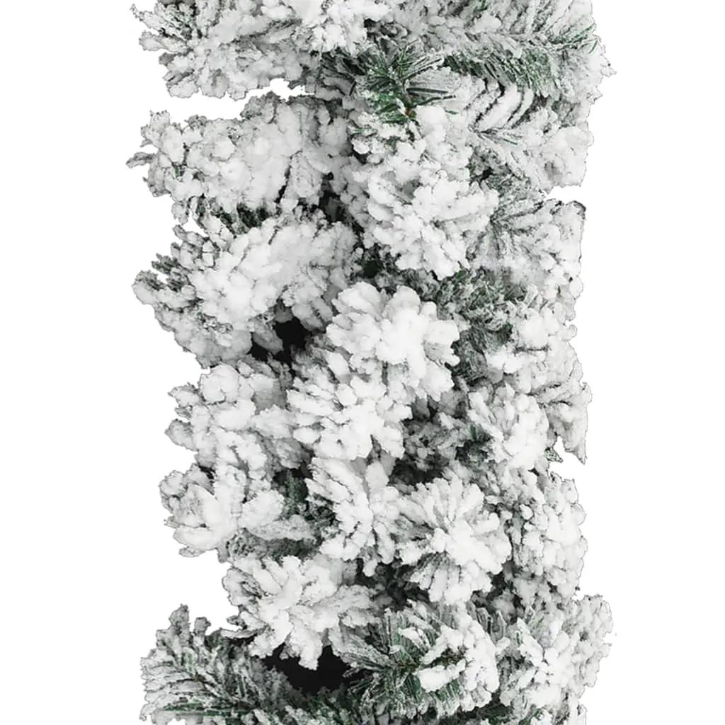Kerstslinger met sneeuw 10 m PVC groen (3)