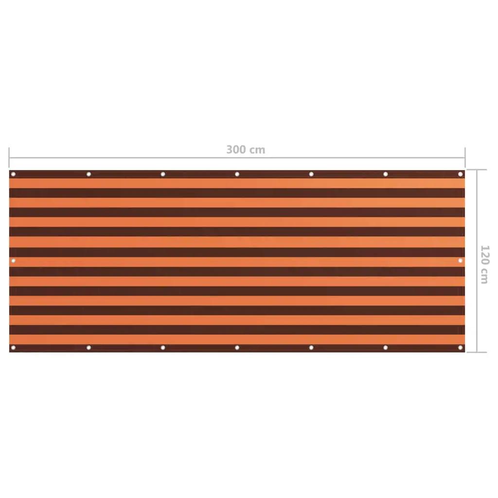 Balkonscherm 120x300 cm oxford stof oranje en bruin (5)