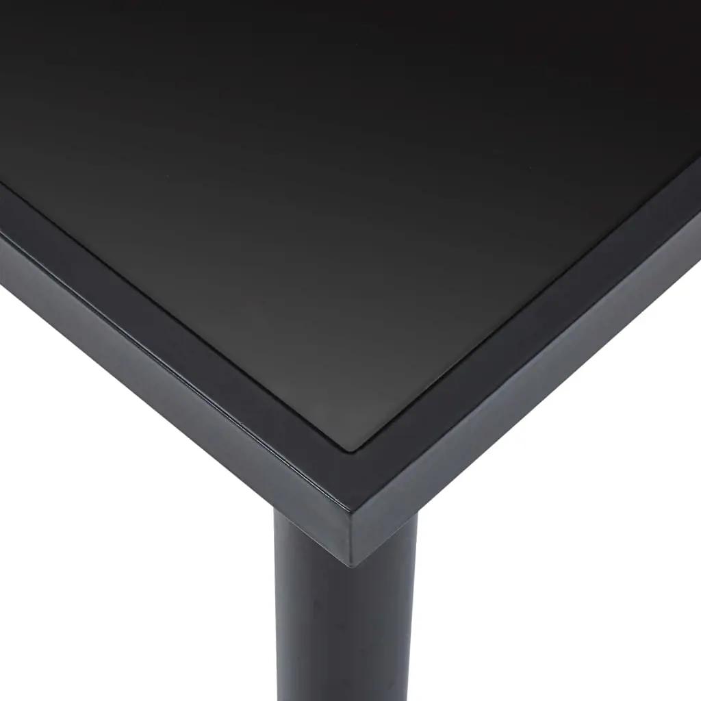 Eettafel 140x70x75 cm gehard glas zwart (4)