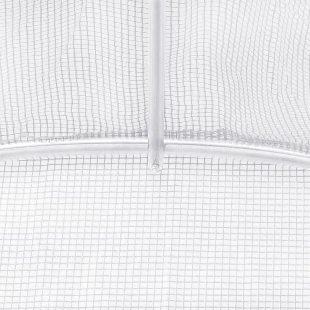 Tuinkas met stalen frame 48 m² 24x2x2 m wit (9)