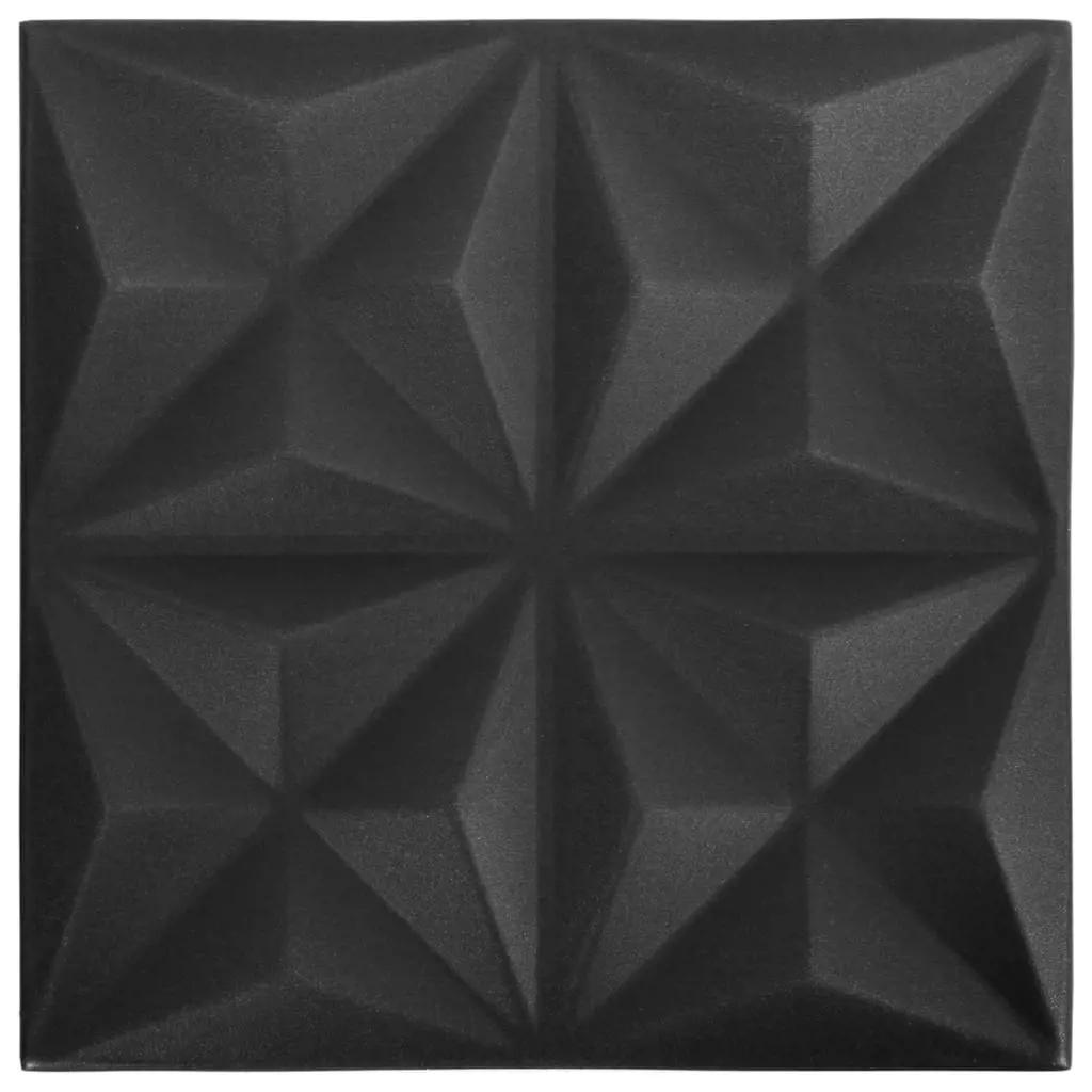 12 st Wandpanelen 3D origami 3 m² 50x50 cm zwart (5)