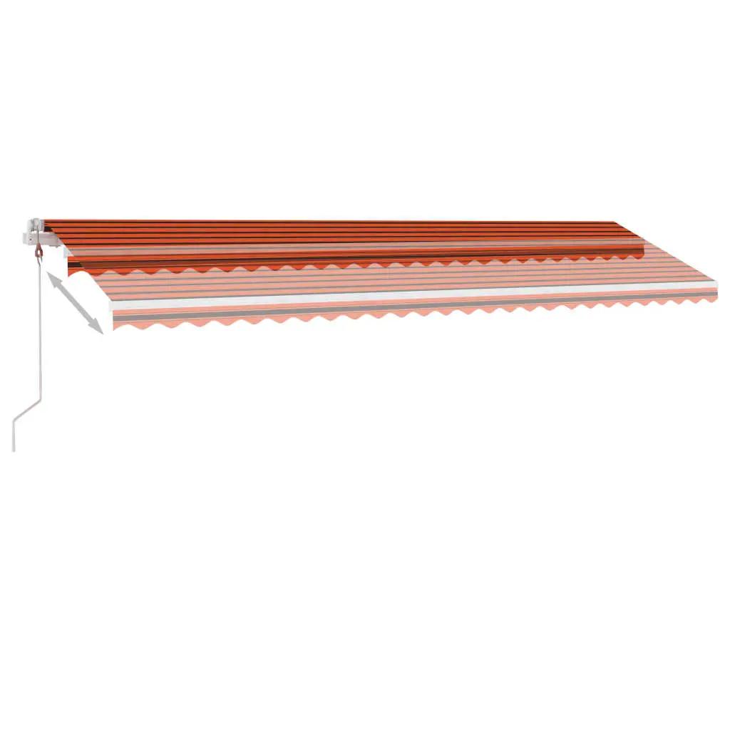 Luifel automatisch met LED windsensor 600x300 cm oranje bruin (4)