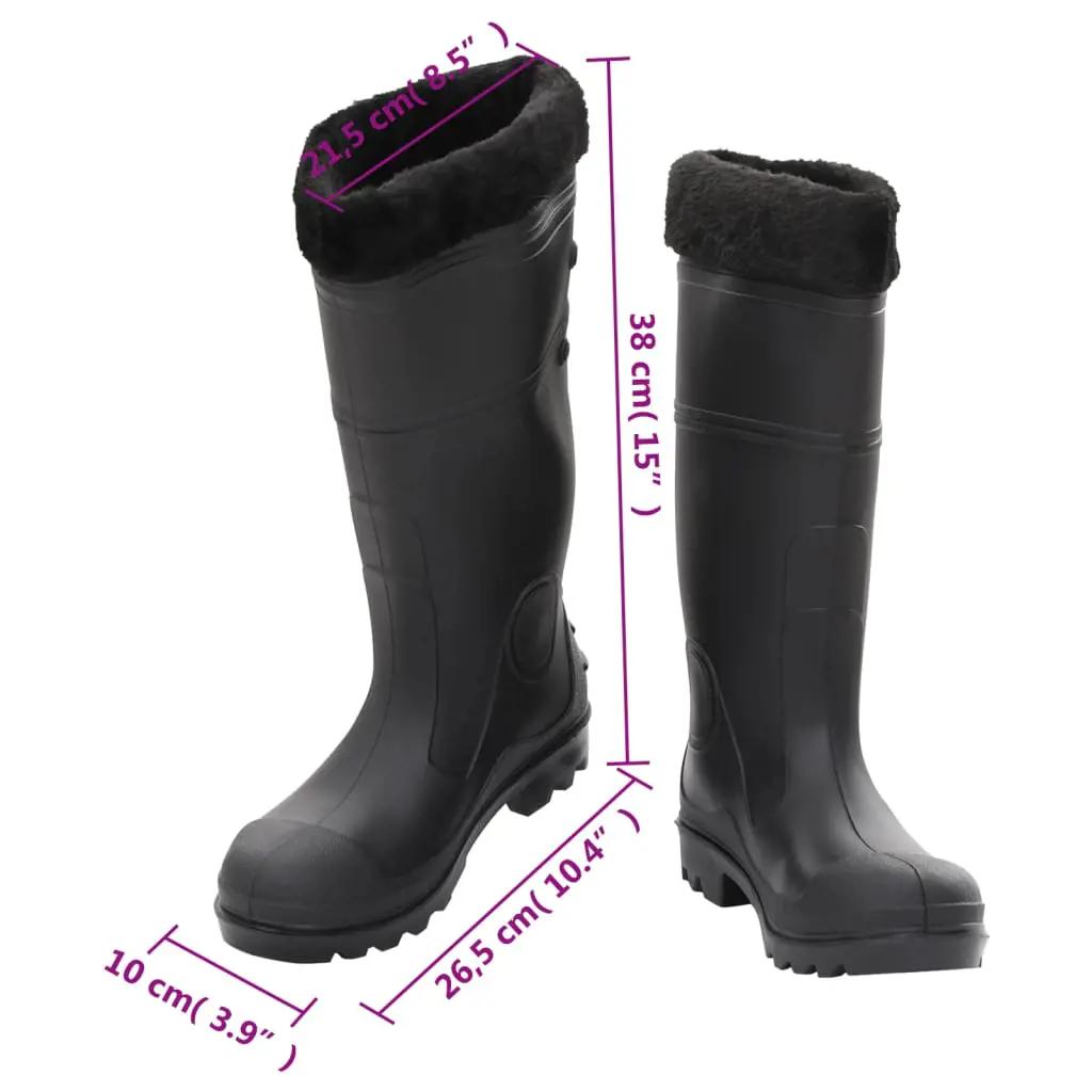 Regenlaarzen met verwijderbare sokken maat 39 PVC zwart (9)
