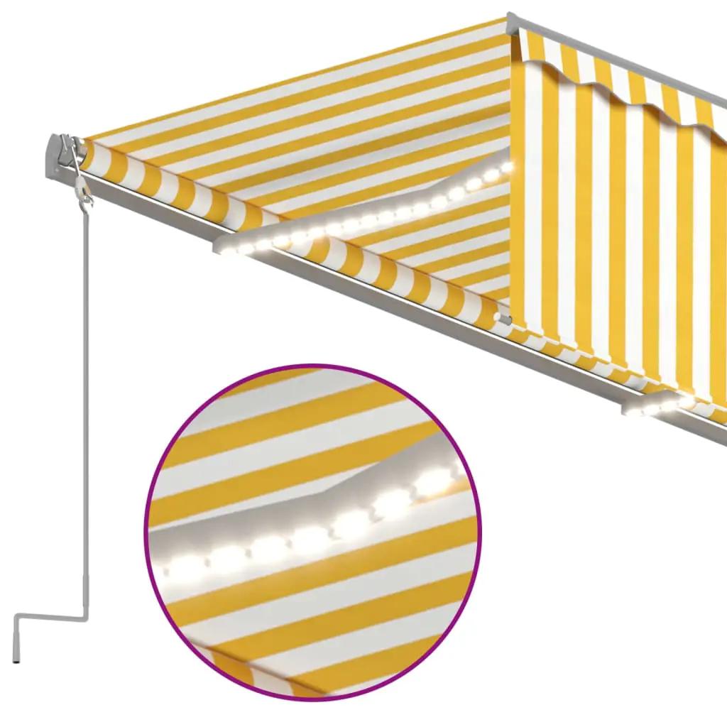 Luifel automatisch met gordijn LED windsensor 3x2,5 m geel wit (5)